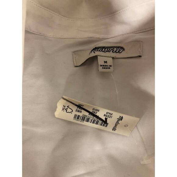 Madewell Button-Up Shirt Relaxed Fit Long Sleeve Top Eyelet White NWT Medium - Picture 5 of 9